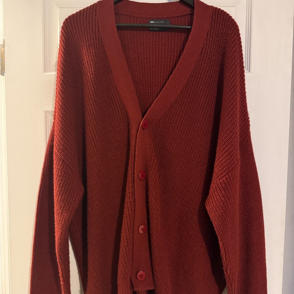 ASOS Red Men's Cardigan Sweater